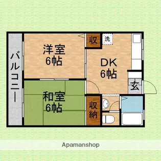 コーポラスウッディ【203号室】の間取り
