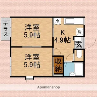 カーサ大橋【1階】の間取り
