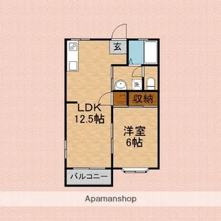 ベルカーサE・F【2階】の間取り