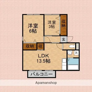 スターフィールド渡戸【2階】の間取り