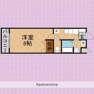 QUATRE SAISONS【203号室】の間取り