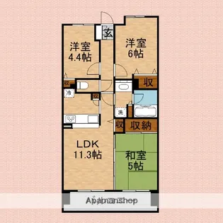 レーベンハイム新座ビフォード【7階】の間取り