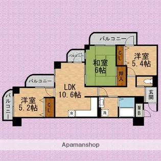 モーニングパーク朝霞【4階】の間取り