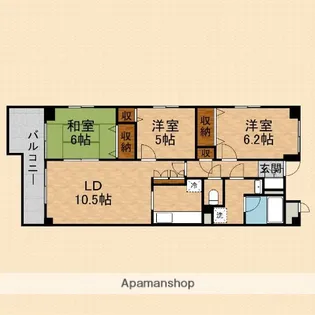 ルシーダⅡ【411号室】の間取り