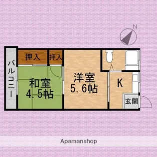 コーポみゆき【2階】の間取り