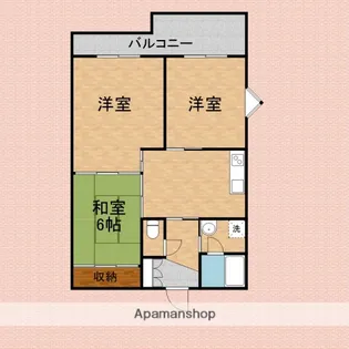 グリーンタウンみその【202号室】の間取り