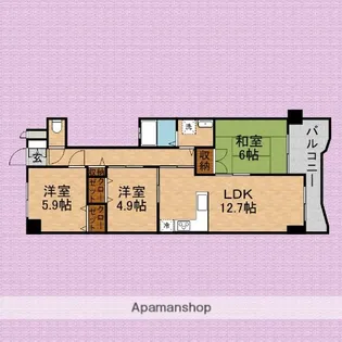 レクセルコスモ【3階】の間取り