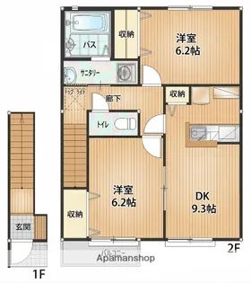 サニーハイツ【2階】の間取り
