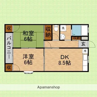 フレグレンスB【201号室】の間取り