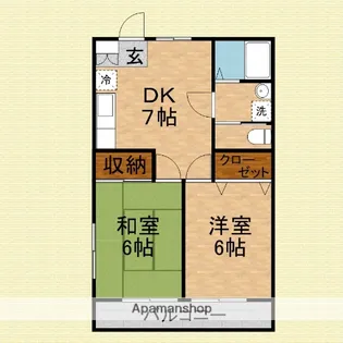 メゾンホソダB【2階】の間取り