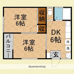 西ハイツ【2階】の間取り