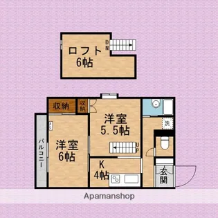 ローゼン上福岡【201号室】の間取り