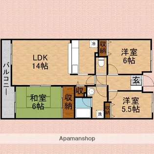 ホワイトハウスうれし野【3階】の間取り