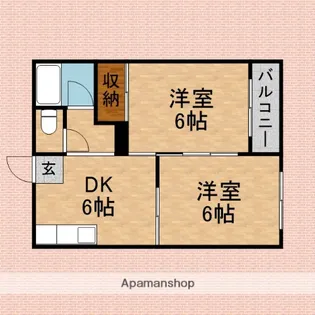ウエストハイツ【102号室】の間取り