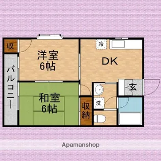スィート ドリームB【105号室】の間取り