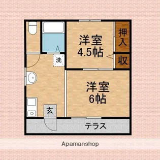 キノシタコーポ【2階】の間取り