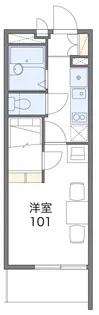 レオパレスエリュシオン【1階】の間取り