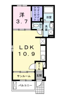 1LDKの間取り画像