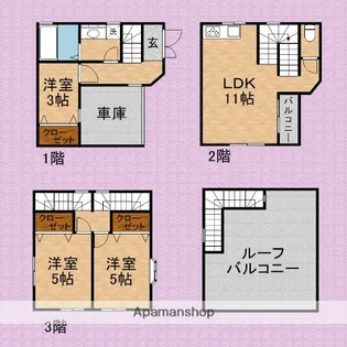 埼玉県富士見市鶴瀬西3丁目【一戸建】の間取り