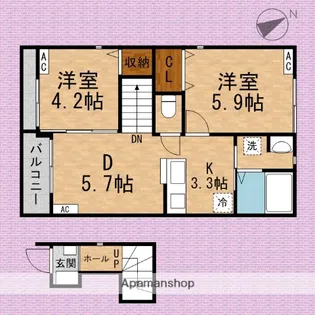 メゾン・ド・シャルム【2階】の間取り