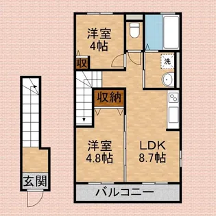サントハイム【202号室号室】の間取り
