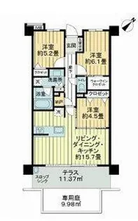 ライオンズみずほ台サーパスレジデンス【1階】の間取り