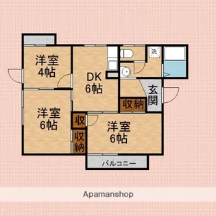 ハピネス【2階】の間取り