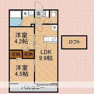 BESTSTAGE鶴馬Ⅰ【302号室】の間取り