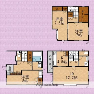 埼玉県朝霞市仲町2丁目【一戸建】の間取り