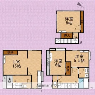埼玉県川越市稲荷町【一戸建】の間取り