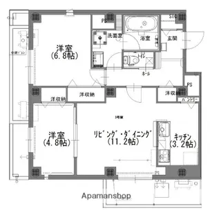 ジャルダン デ グリシーヌ【9階】の間取り