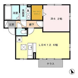 フレスカ ⅠⅡⅢⅣ【III10号室】の間取り