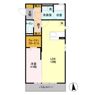 オルテシア Ⅱ【2階】の間取り