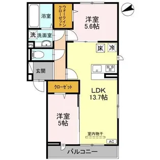 ラ・ミューズ溝沼【1階】の間取り