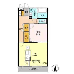 モンターニュ【1階】の間取り