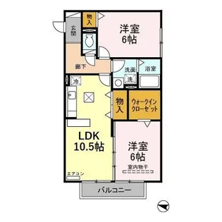 コートクレアール【1階】の間取り