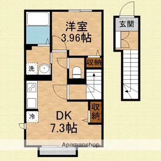 ベルサイズフラット鶴瀬【2階】の間取り