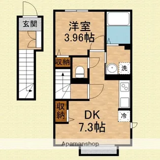 1DKの間取り画像