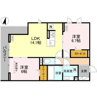 プレジール【3階】の間取り