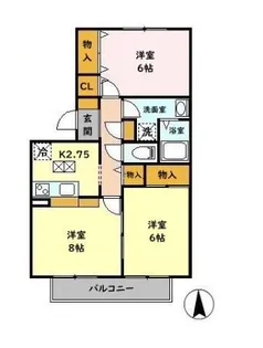 コートエスペランサ E【2階】の間取り