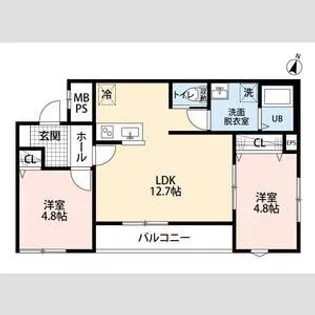 リーブルファイン新座大和田Ⅱ【2階】の間取り