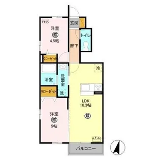 サンモール(新宿町)【1階】の間取り