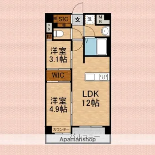 MIMOSA北朝霞【1階】の間取り