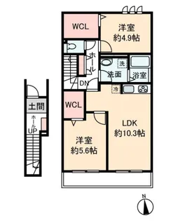 CONTRAIL 2(コントレイル)【202号室号室】の間取り