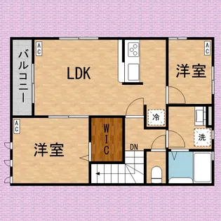 リーブルファイン中宗岡【2階】の間取り