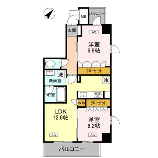 エマリーグレース【301号室】の間取り