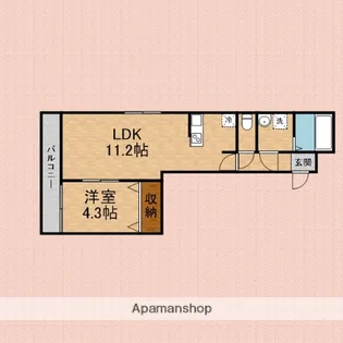 リヴェール川越【202号室】の間取り