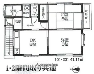 エステートガーデンふじみ野【1階】の間取り