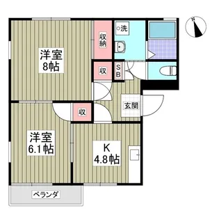 カトレアハイツ【2階】の間取り
