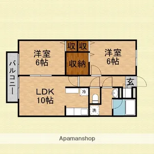 桜コートⅠ【2階】の間取り